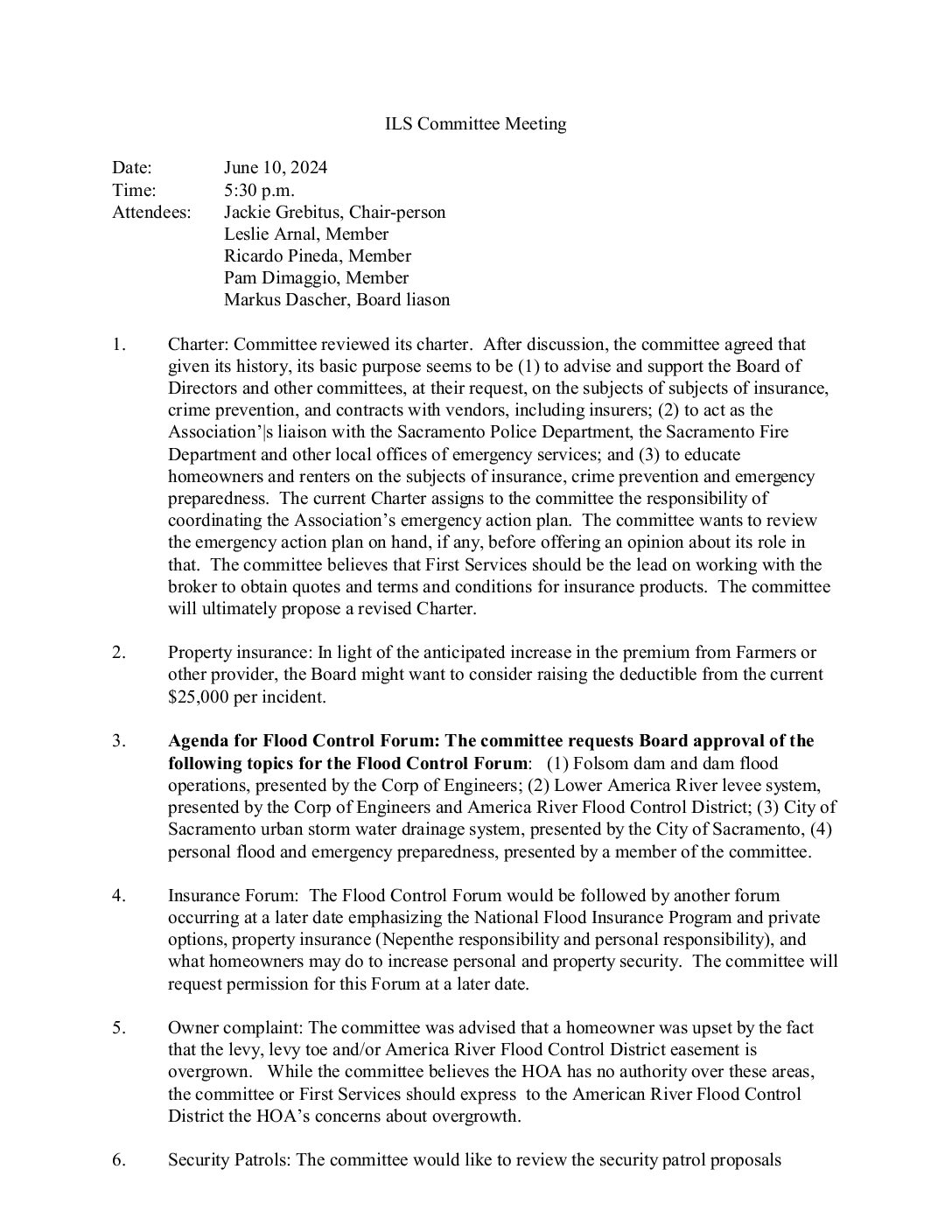 ILS Committee Minutes – June 2024