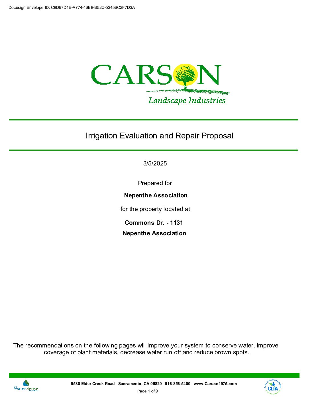 Carson Landscape – Zone 3 Irrigation Repairs
