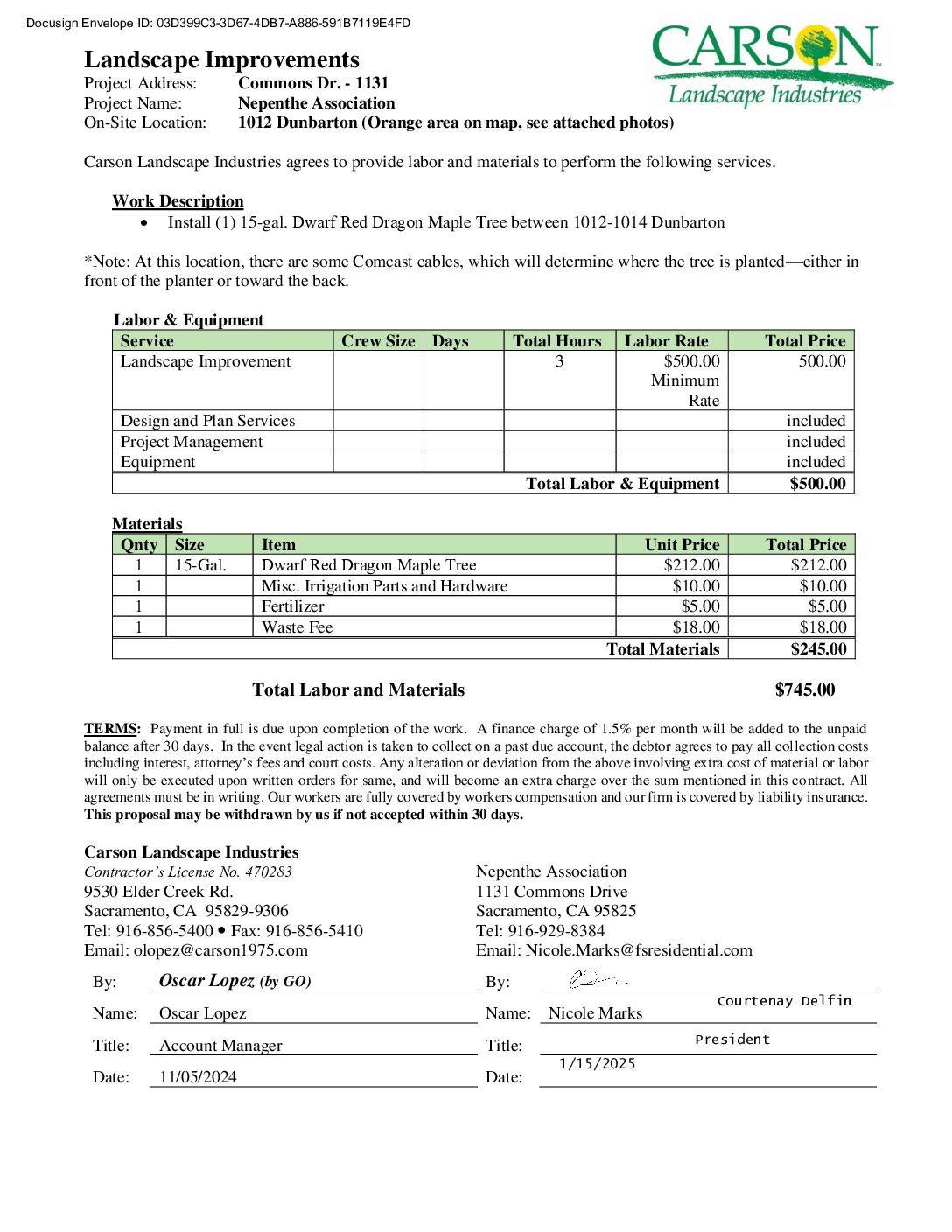 Carson Landscape – Landscape Renovation – 1012 Dunbarton