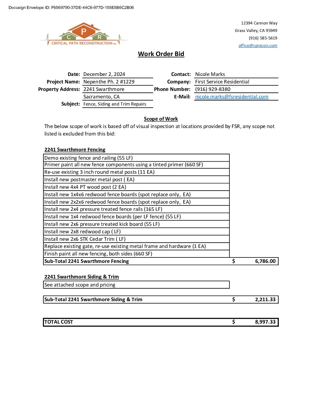 CPR – Fencing – 2241 Swarthmore