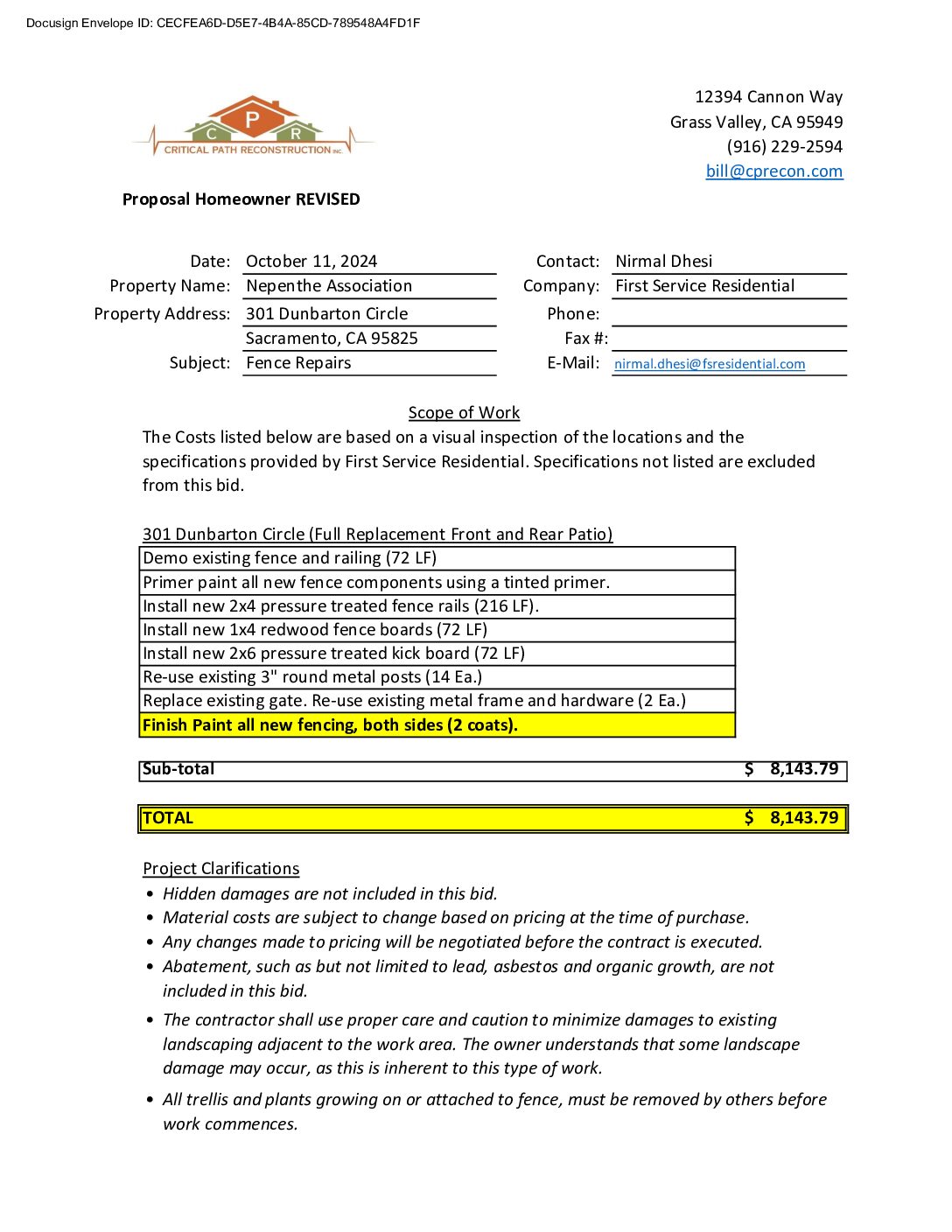 CPR – Fencing – 301 Dunbarton