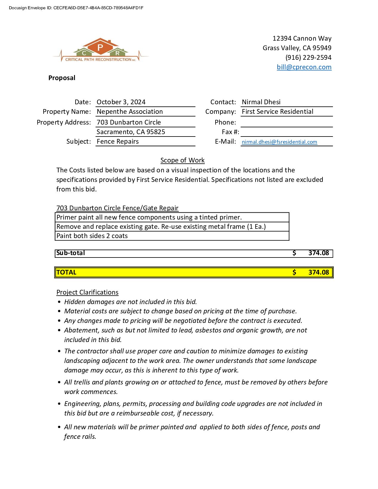 CPR – Fencing – 703 Dunbarton