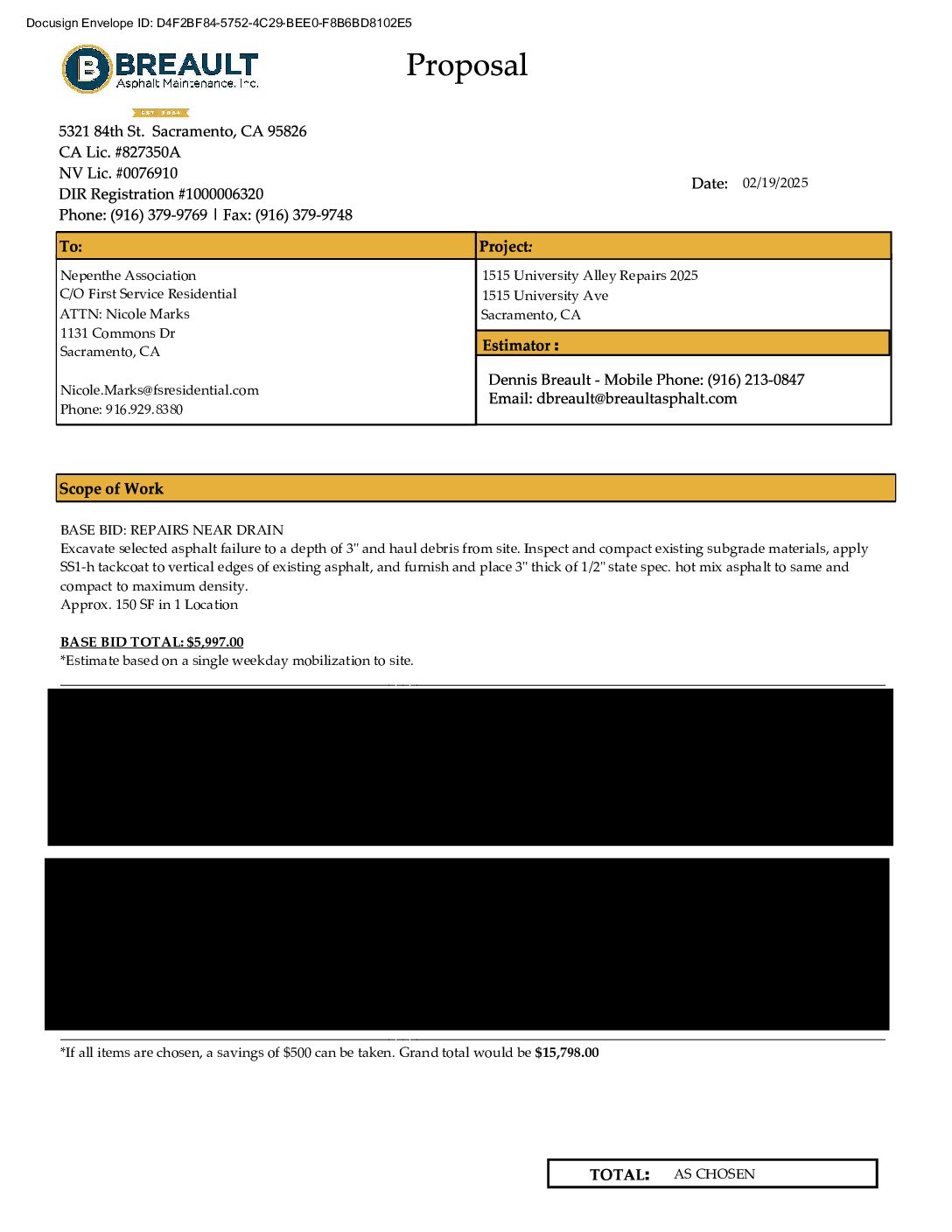 Breault – Asphalt Repairs – 1515 University