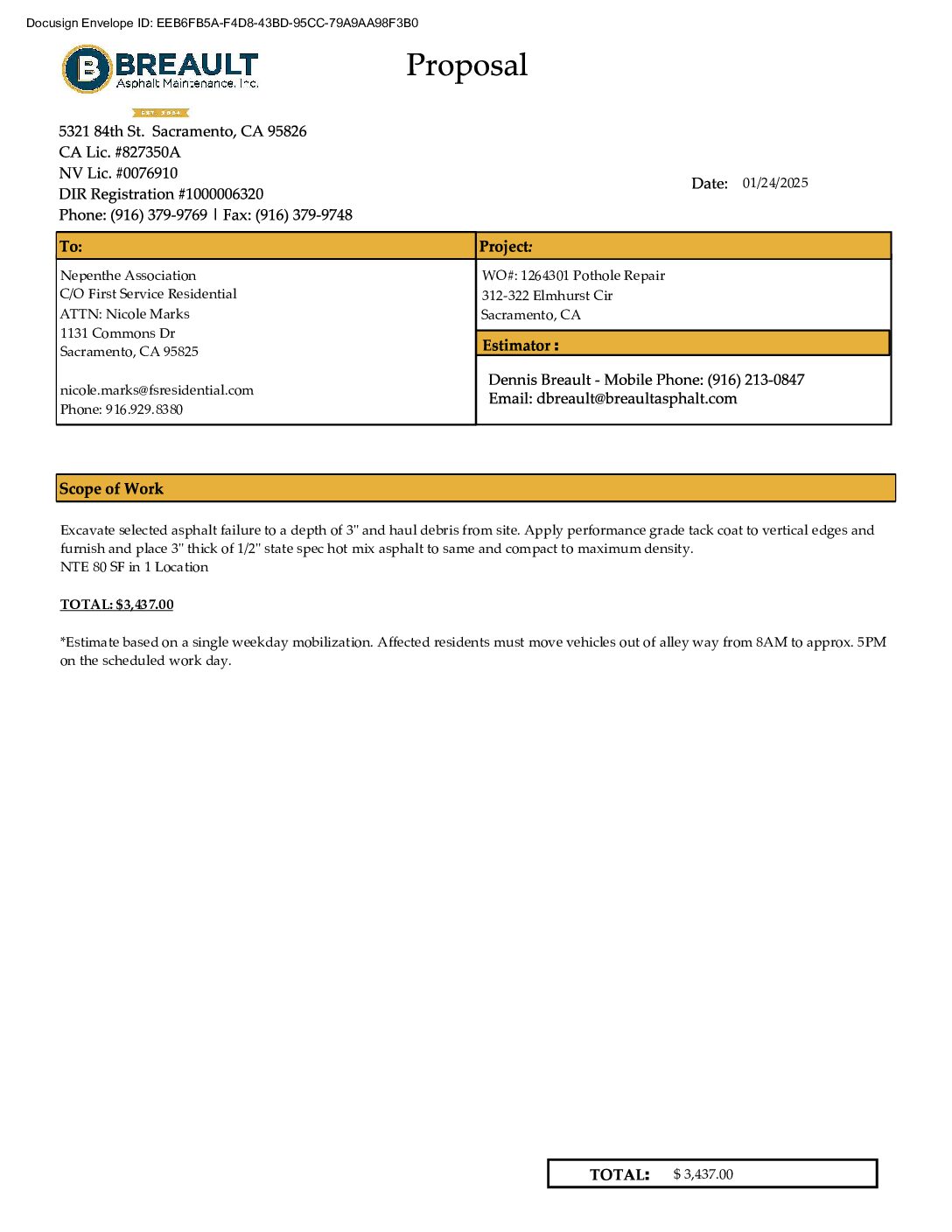 Breault – Asphalt Repairs – 312-322 Elmhurst