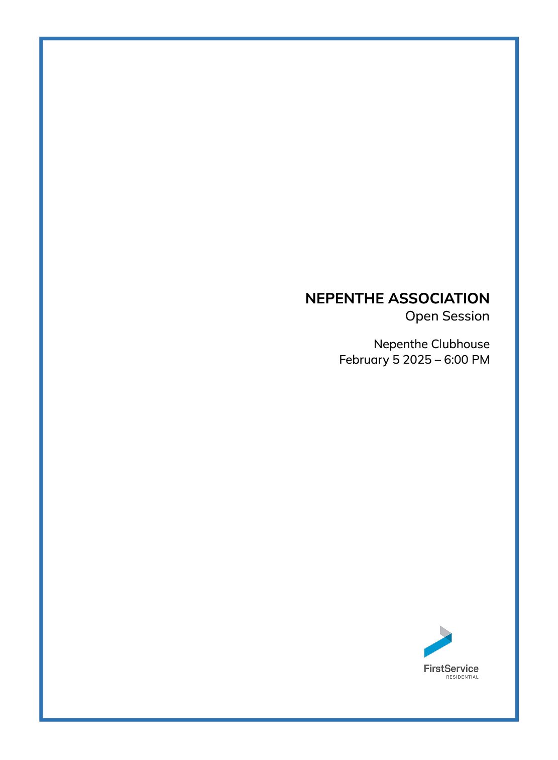 Open Session Meeting Packet – February 2025