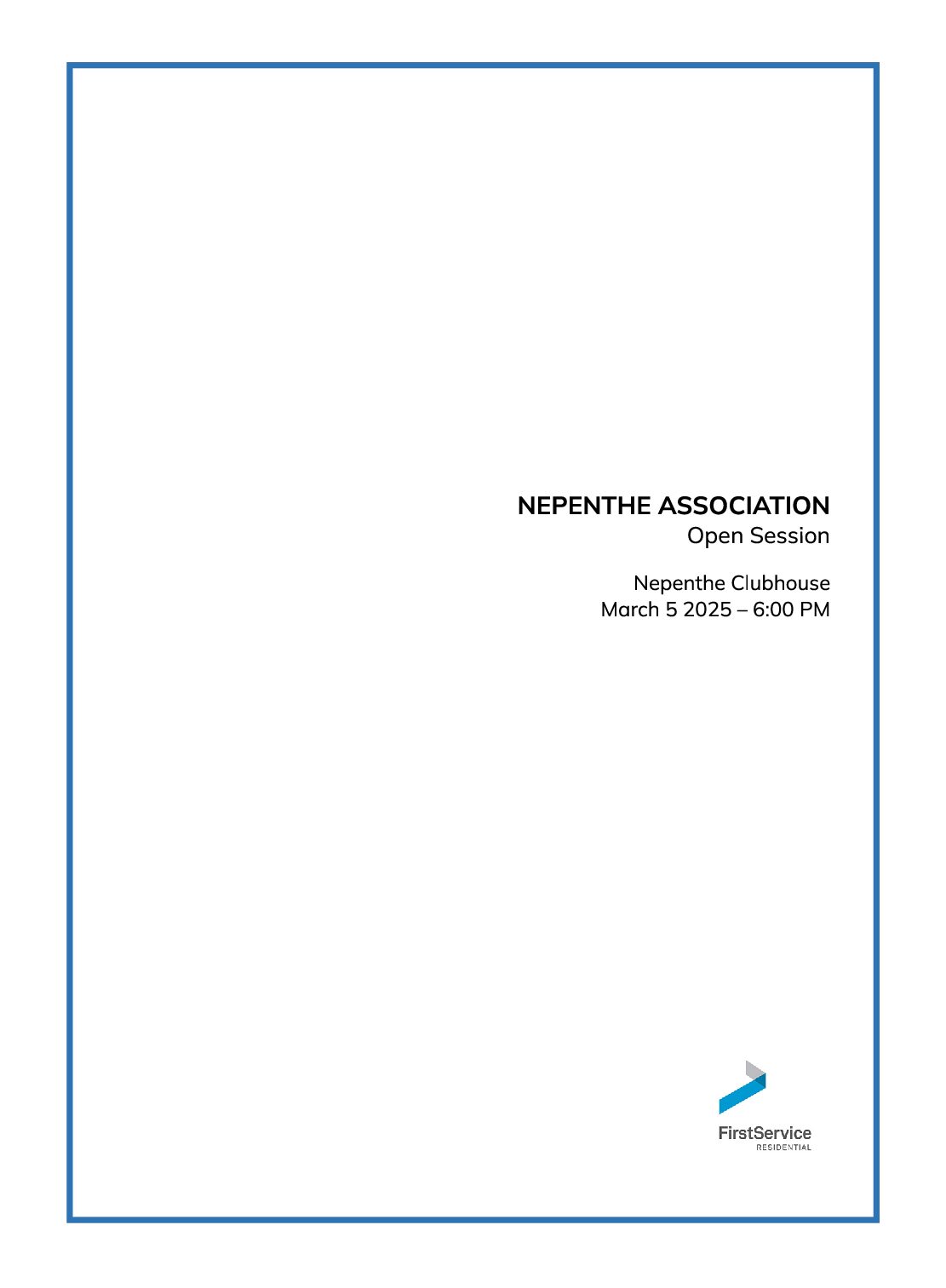 Open Session Meeting Packet – March 2025