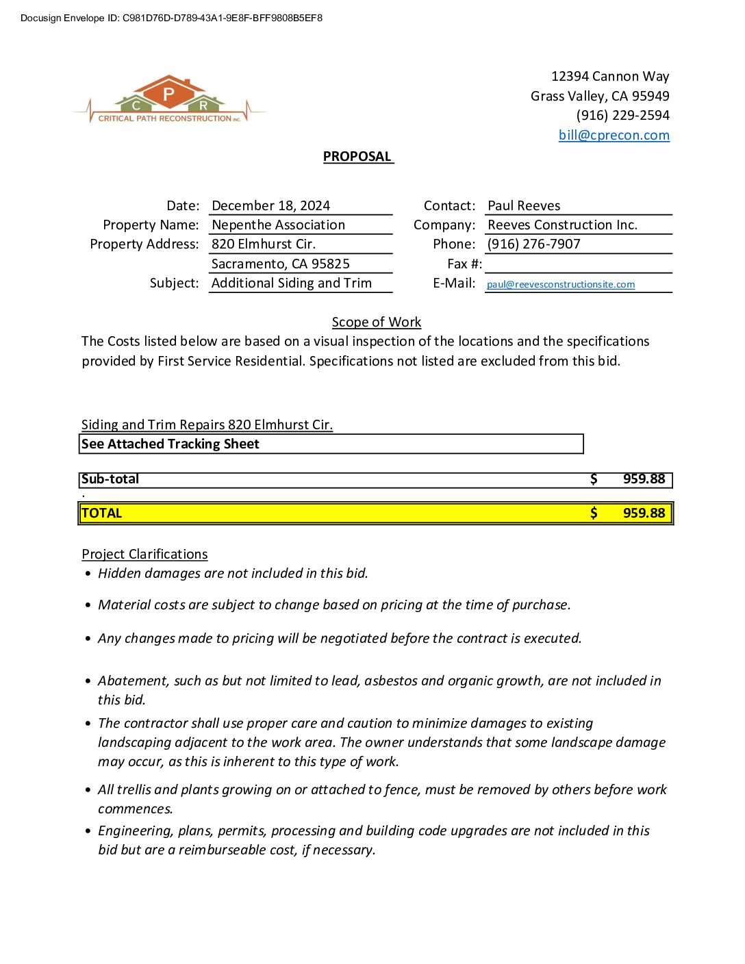 CPR – Siding – 820 Elmhurst