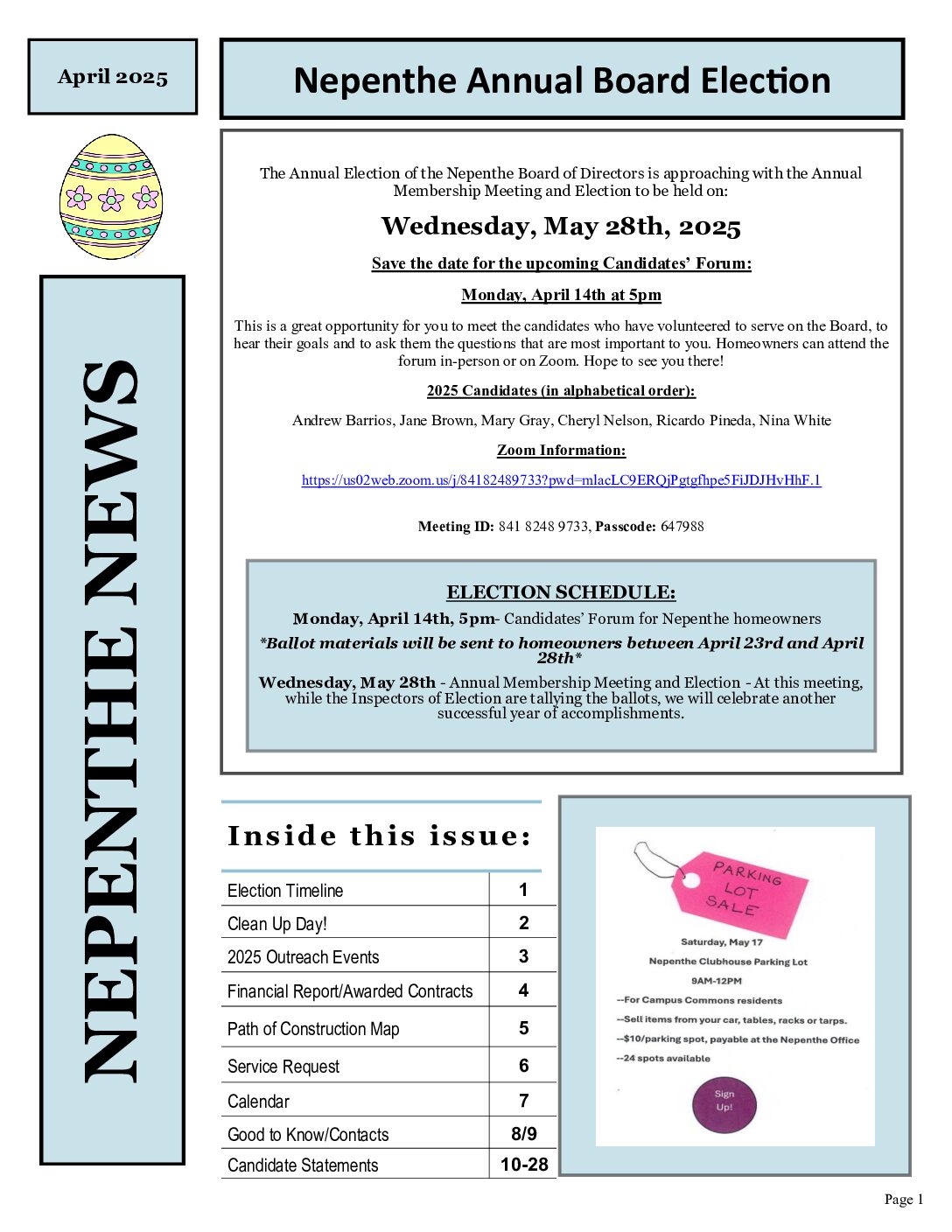Newsletter – April 2025