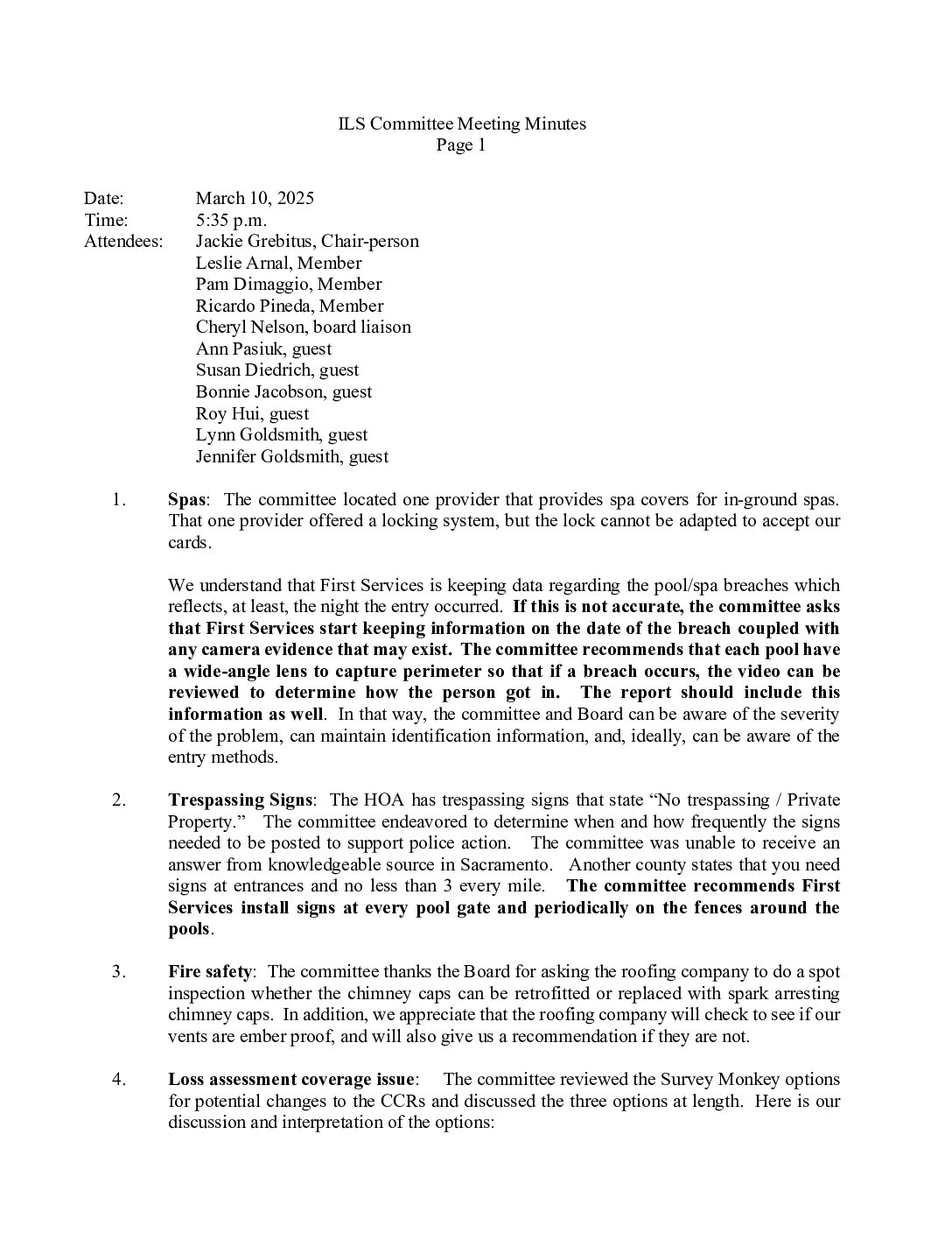 ILS Committee Minutes – March 2025