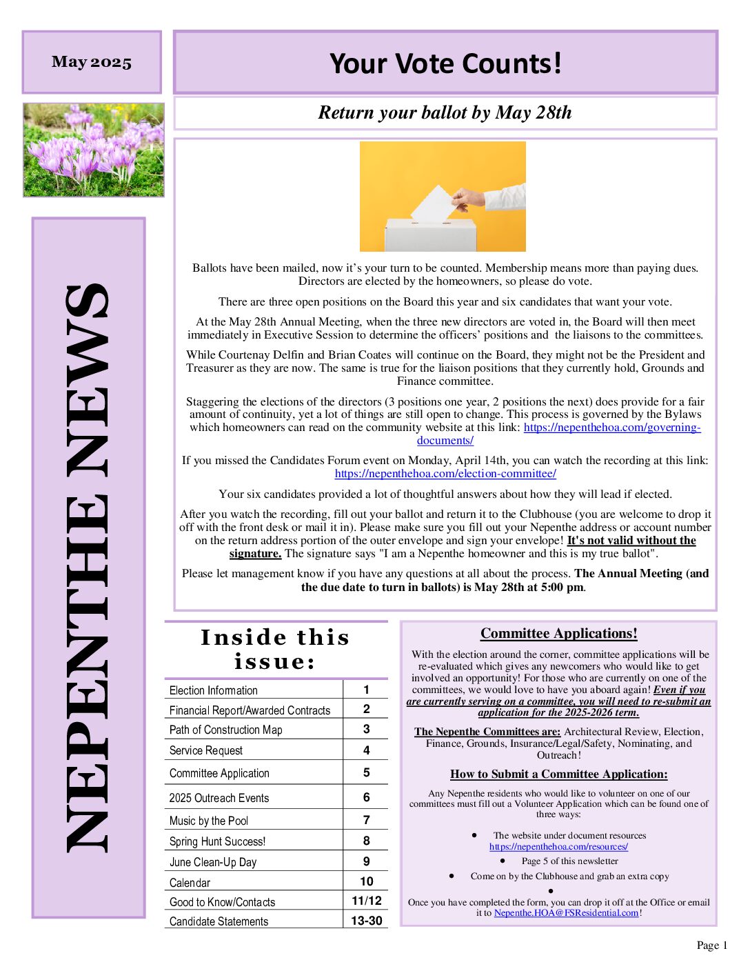 Newsletter – May 2025
