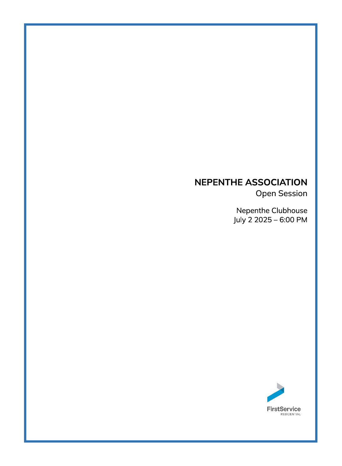 Open Session Meeting Packet – July 2025