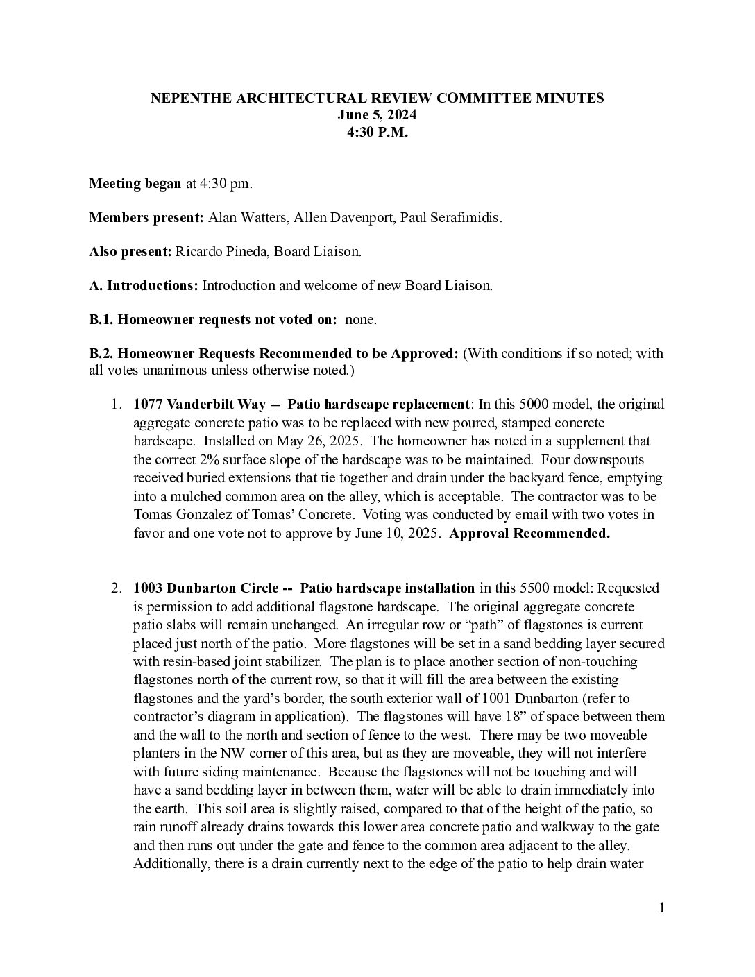 Architecture Committee Minutes – June 2025