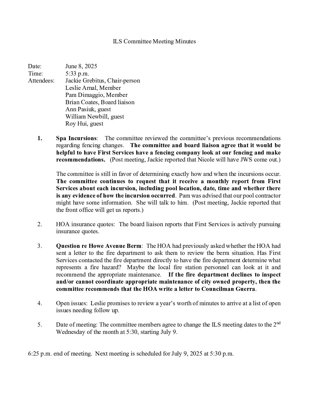 ILS Committee Minutes – June 2025