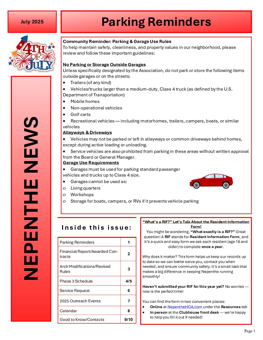 Newsletter – July 2025