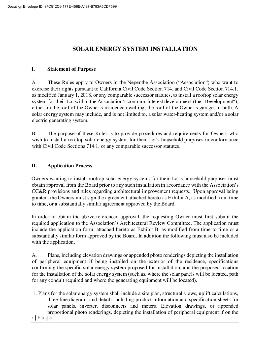 Solar Energy Installation Agreement