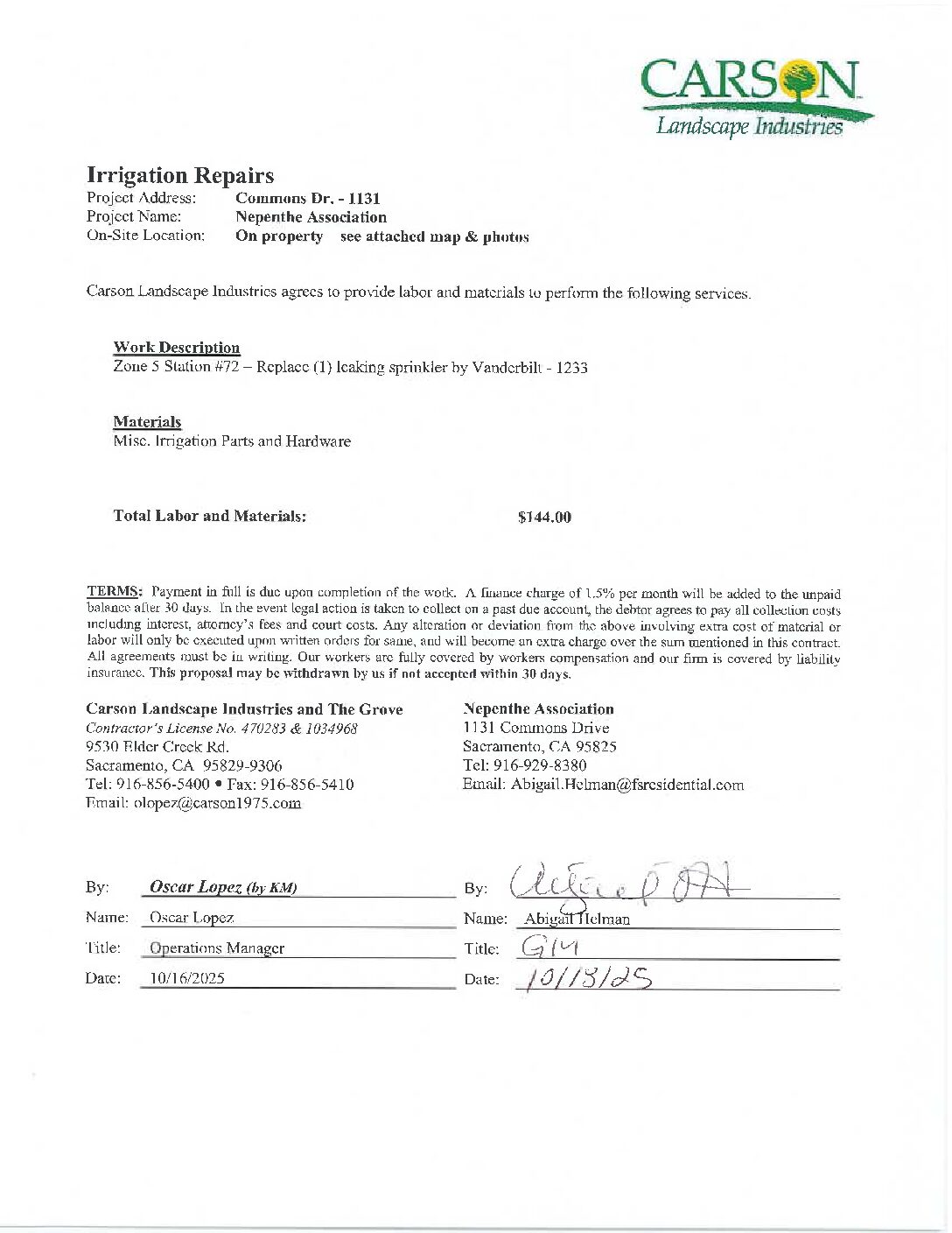 Carson Landscape – Irrigation Repairs – Zone 5, Station 72 (2)