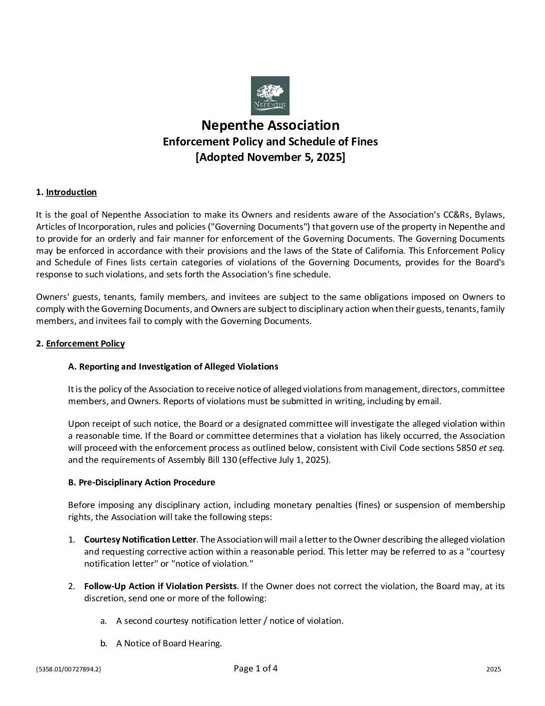 Enforcement Policy (Updated 2025)